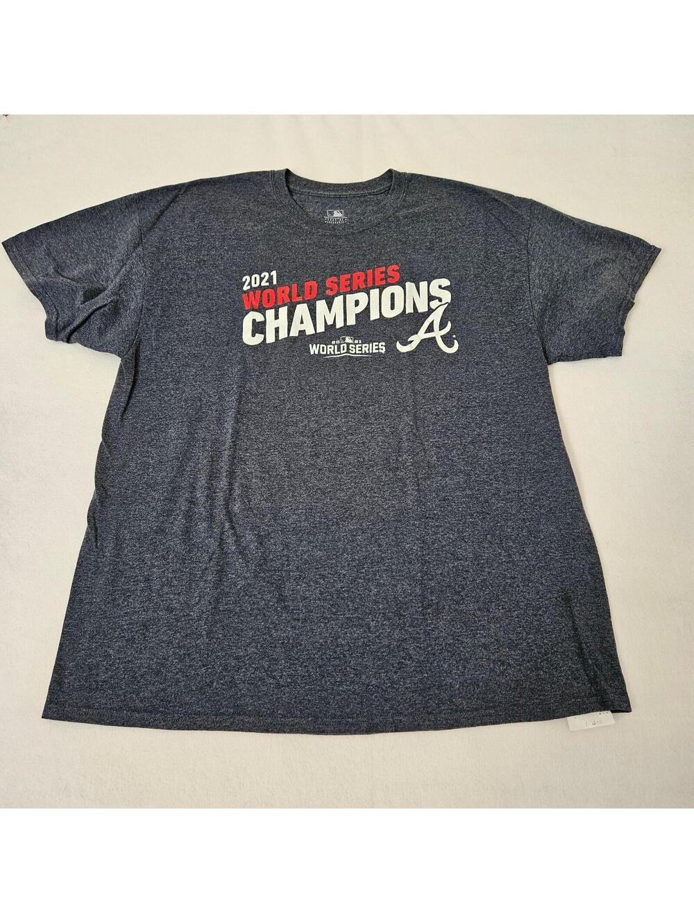 Atlanta Braves 2021 World Series Champions T Shirt Mens XL Gray MLB Roster Back
